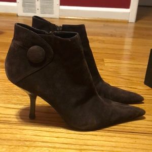 Gently used brown suede stiletto boots size 9